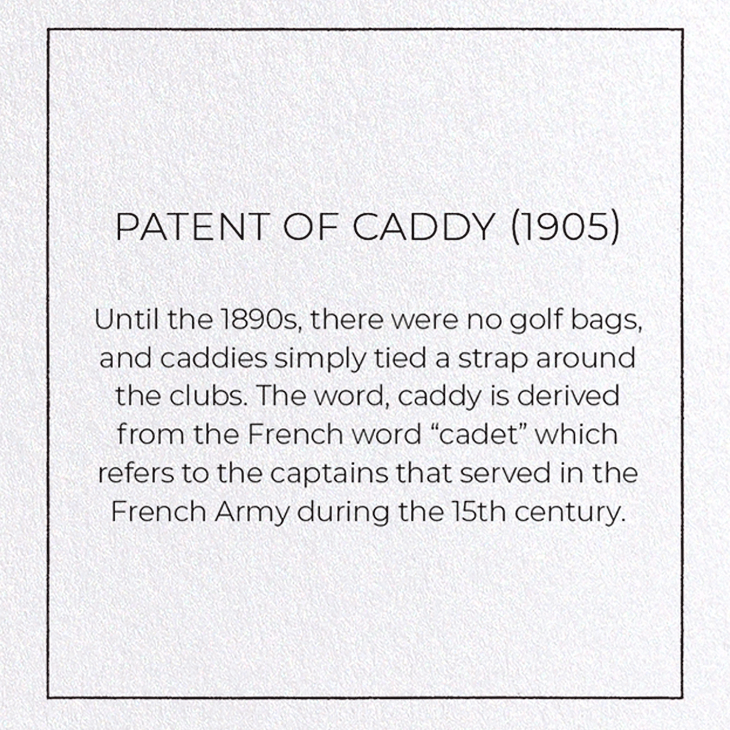 PATENT OF CADDY (1905)