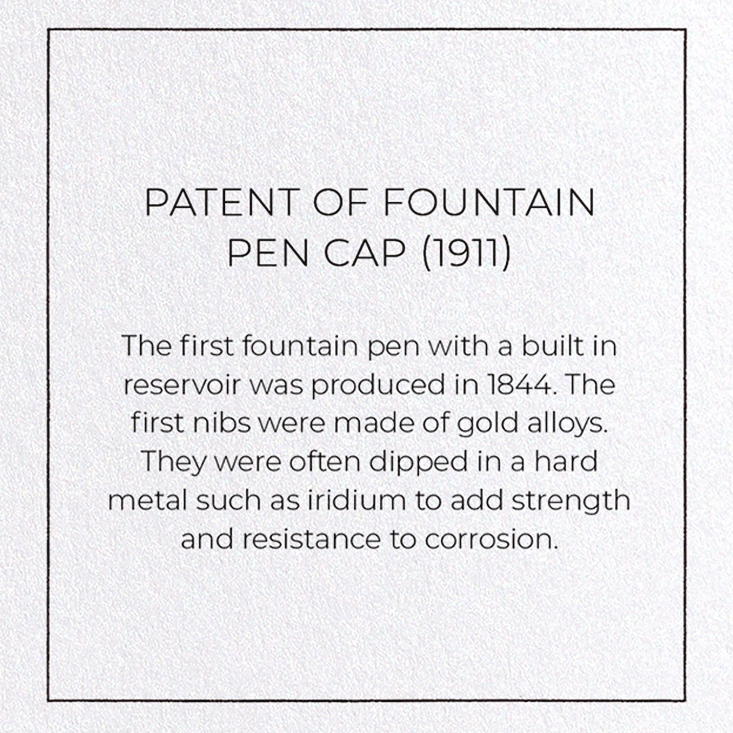 PATENT OF FOUNTAIN PEN CAP (1911)
