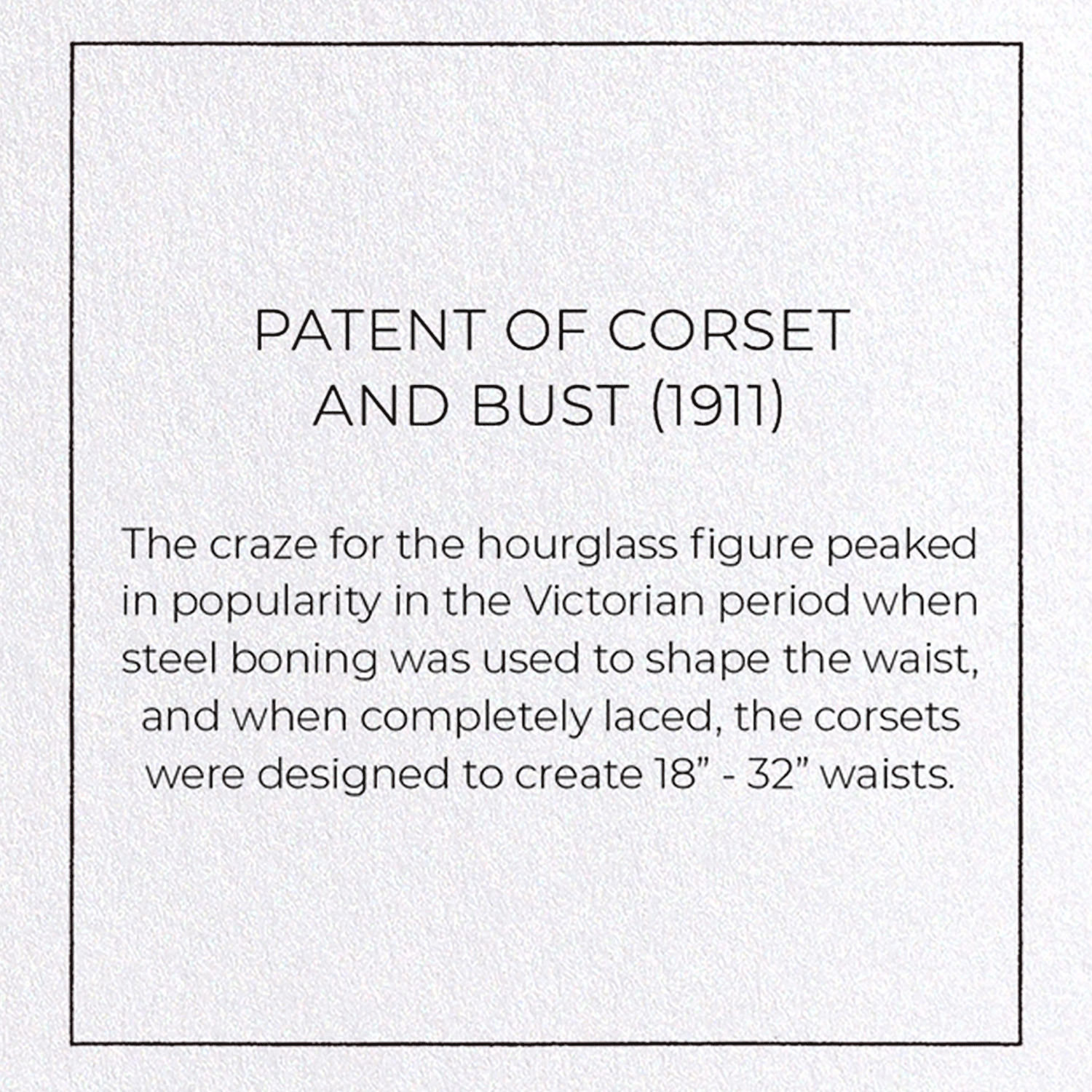 PATENT OF CORSET AND BUST (1911)