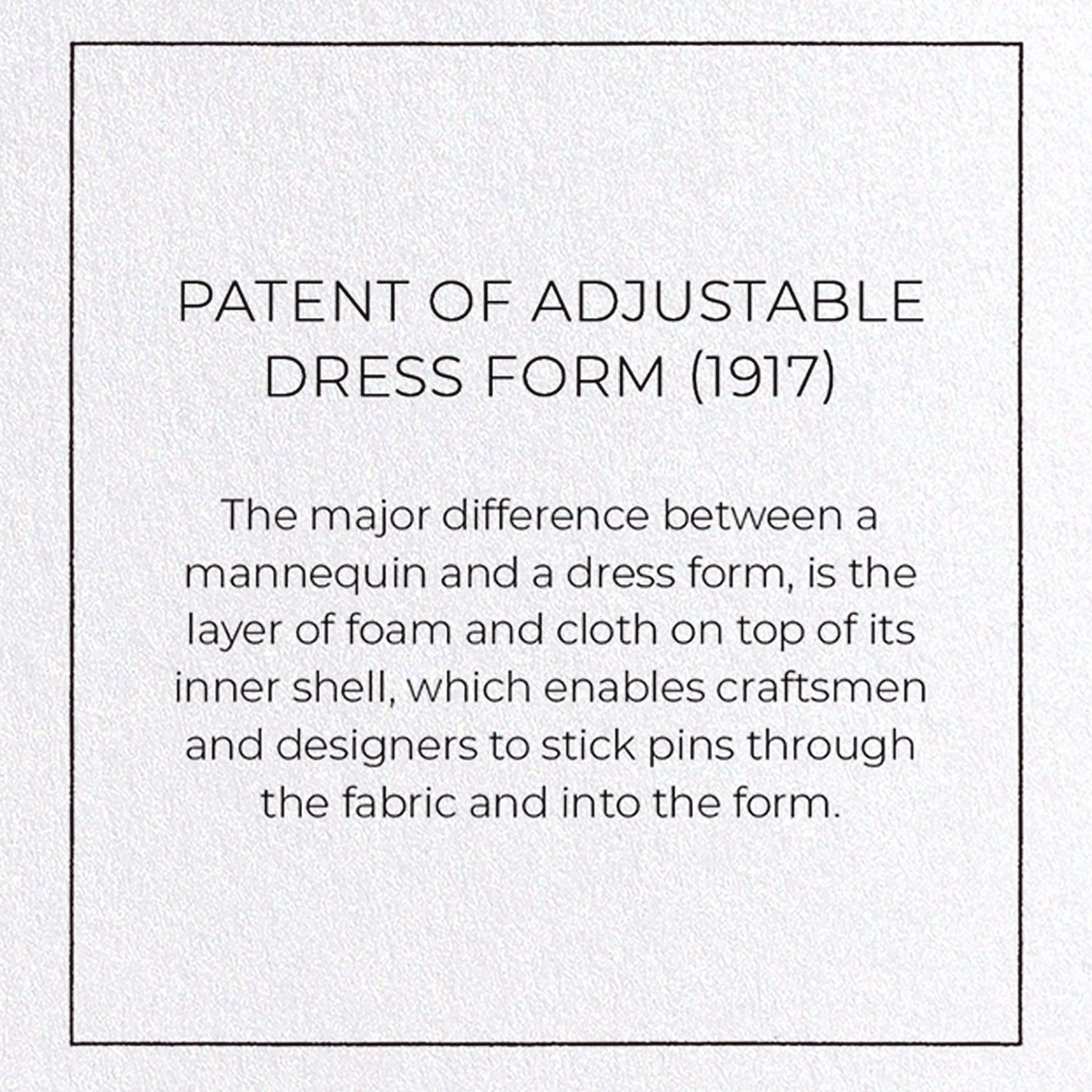 PATENT OF ADJUSTABLE DRESS FORM (1917)