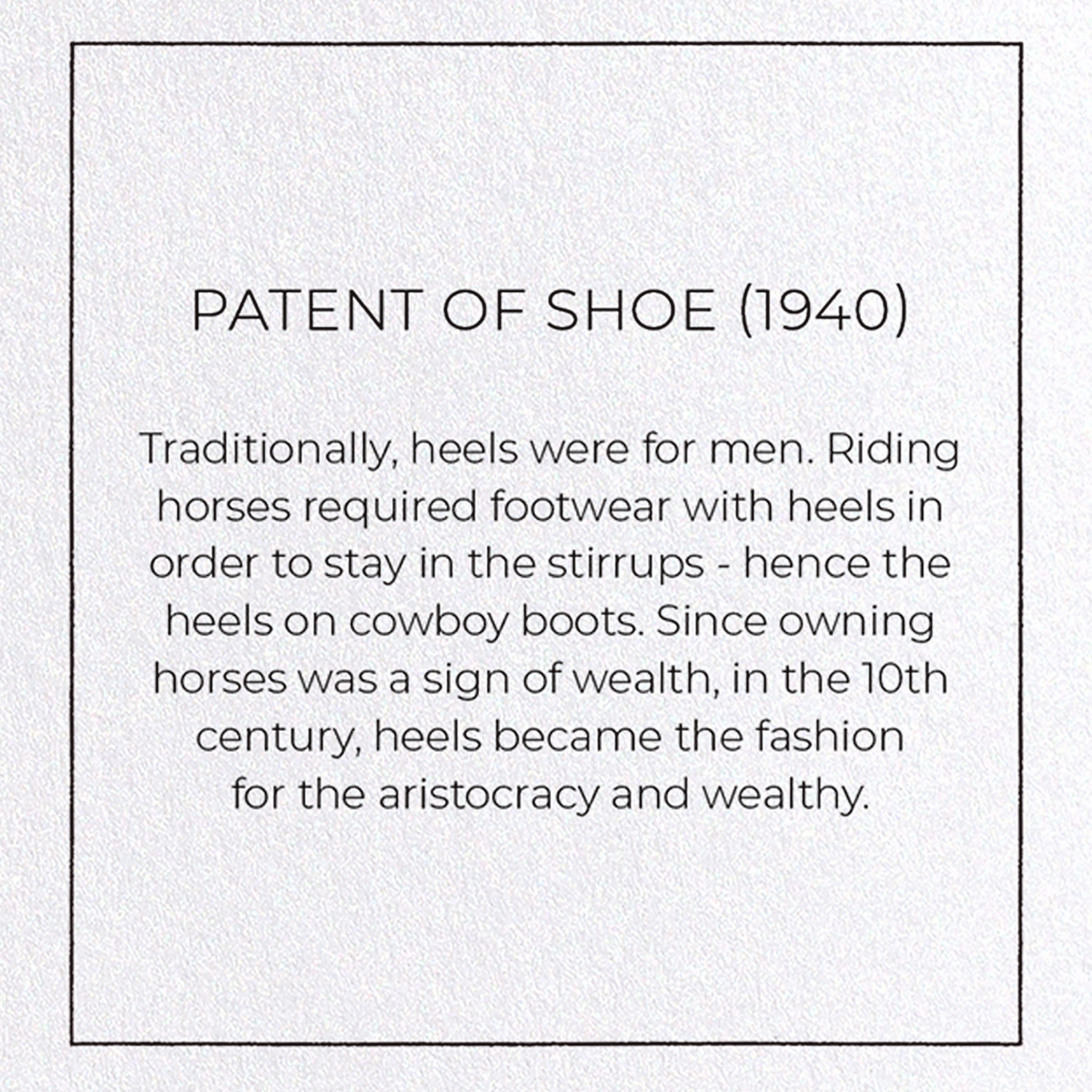 PATENT OF SHOE (1940)