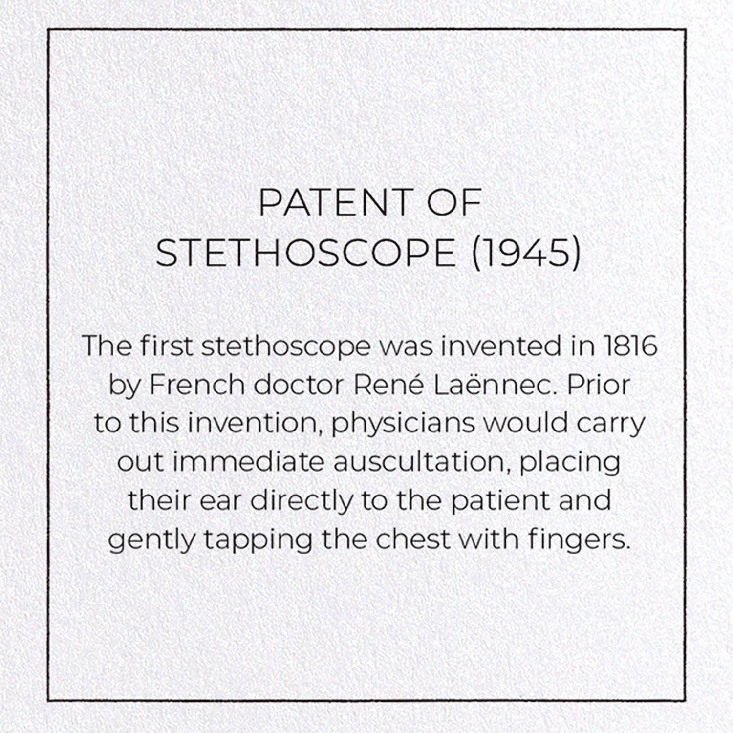 PATENT OF STETHOSCOPE (1945)