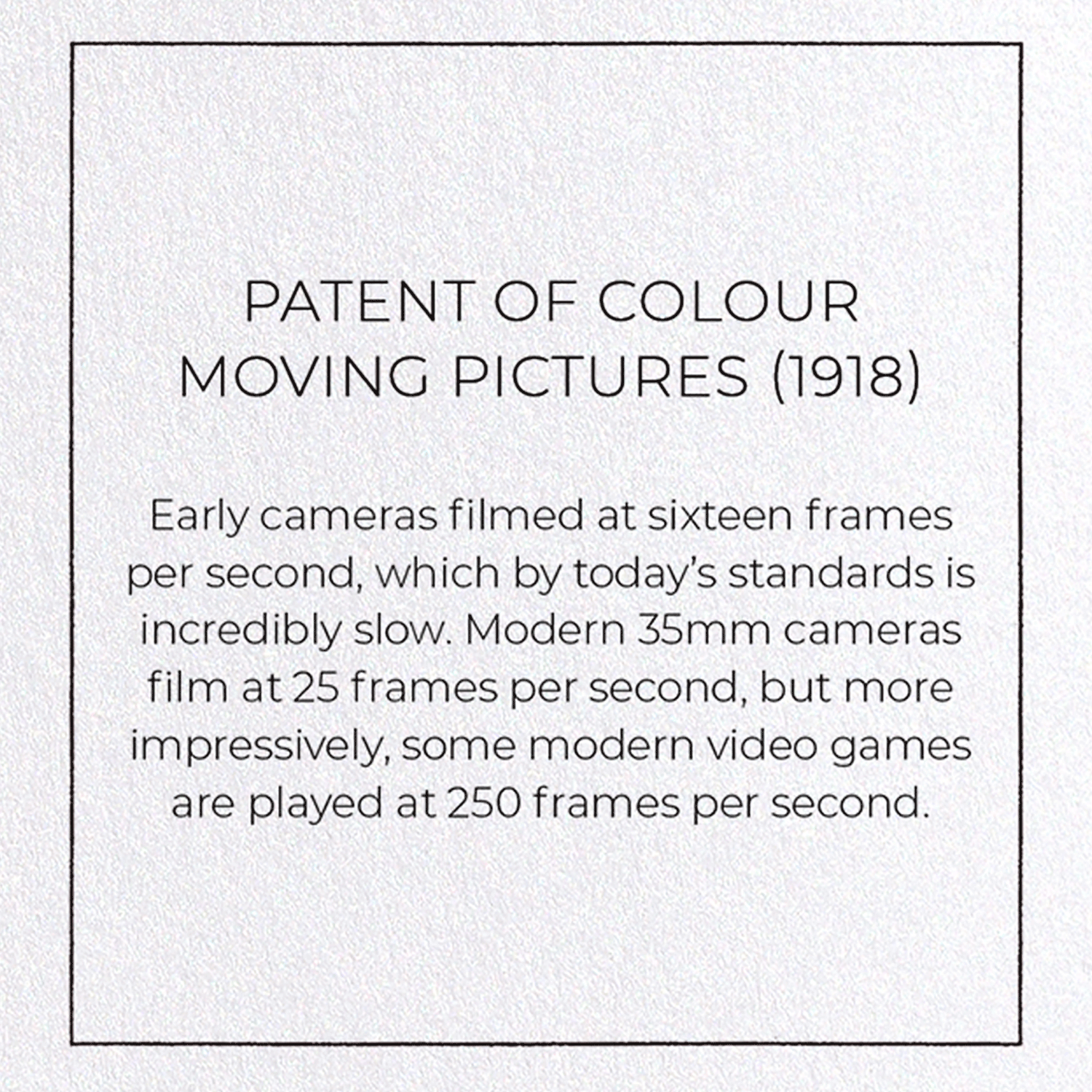 PATENT OF COLOUR MOVING PICTURES (1918)