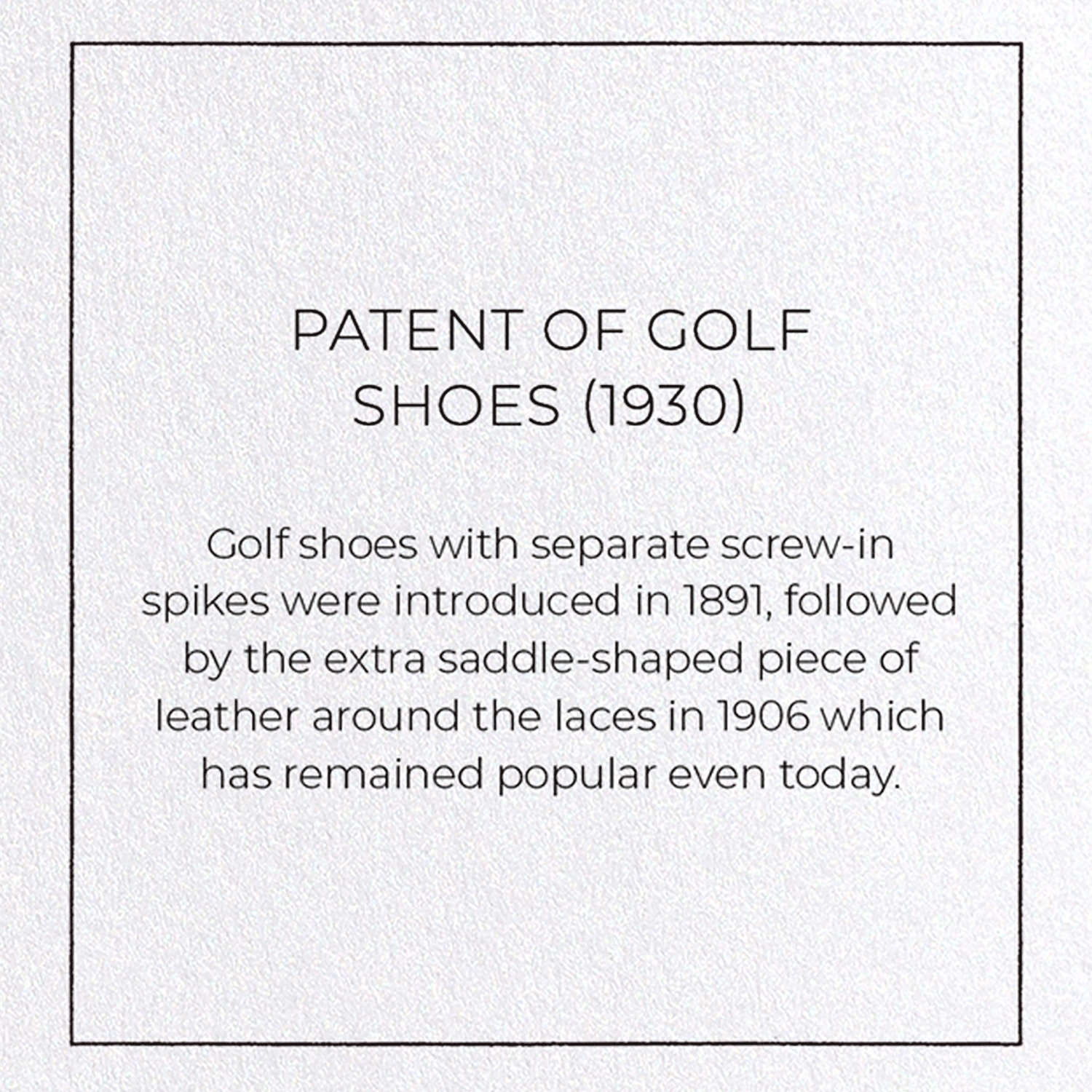 PATENT OF GOLF SHOES (1930)