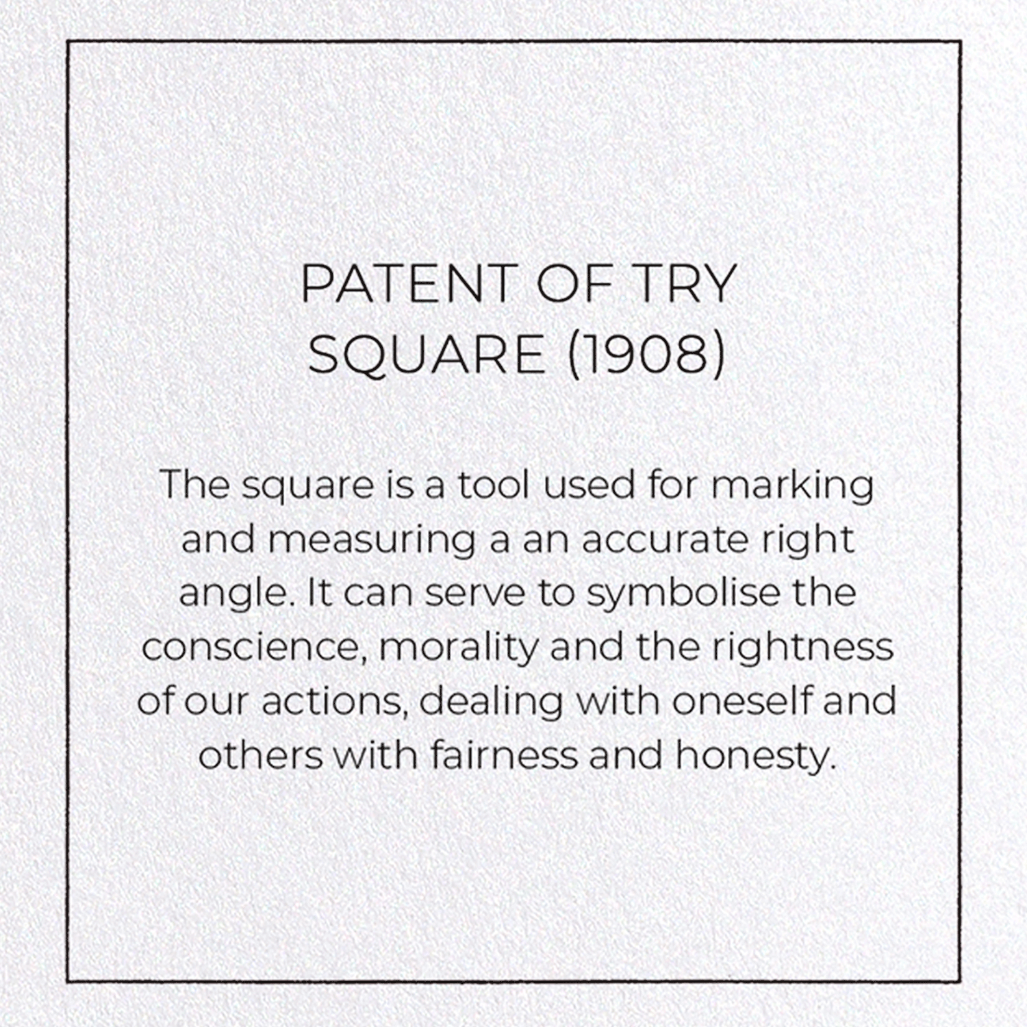 PATENT OF TRY SQUARE (1908)