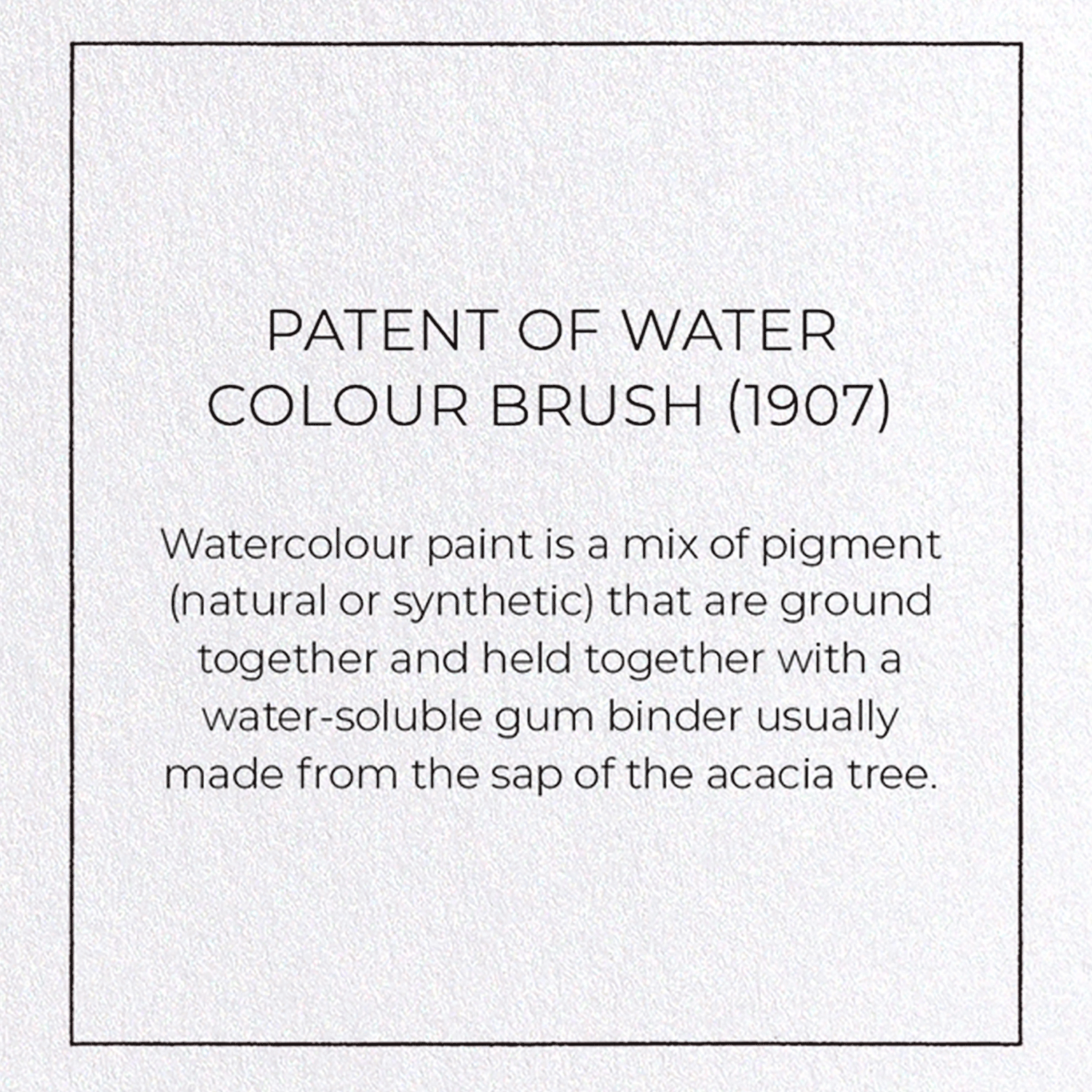 PATENT OF WATER COLOUR BRUSH (1907)