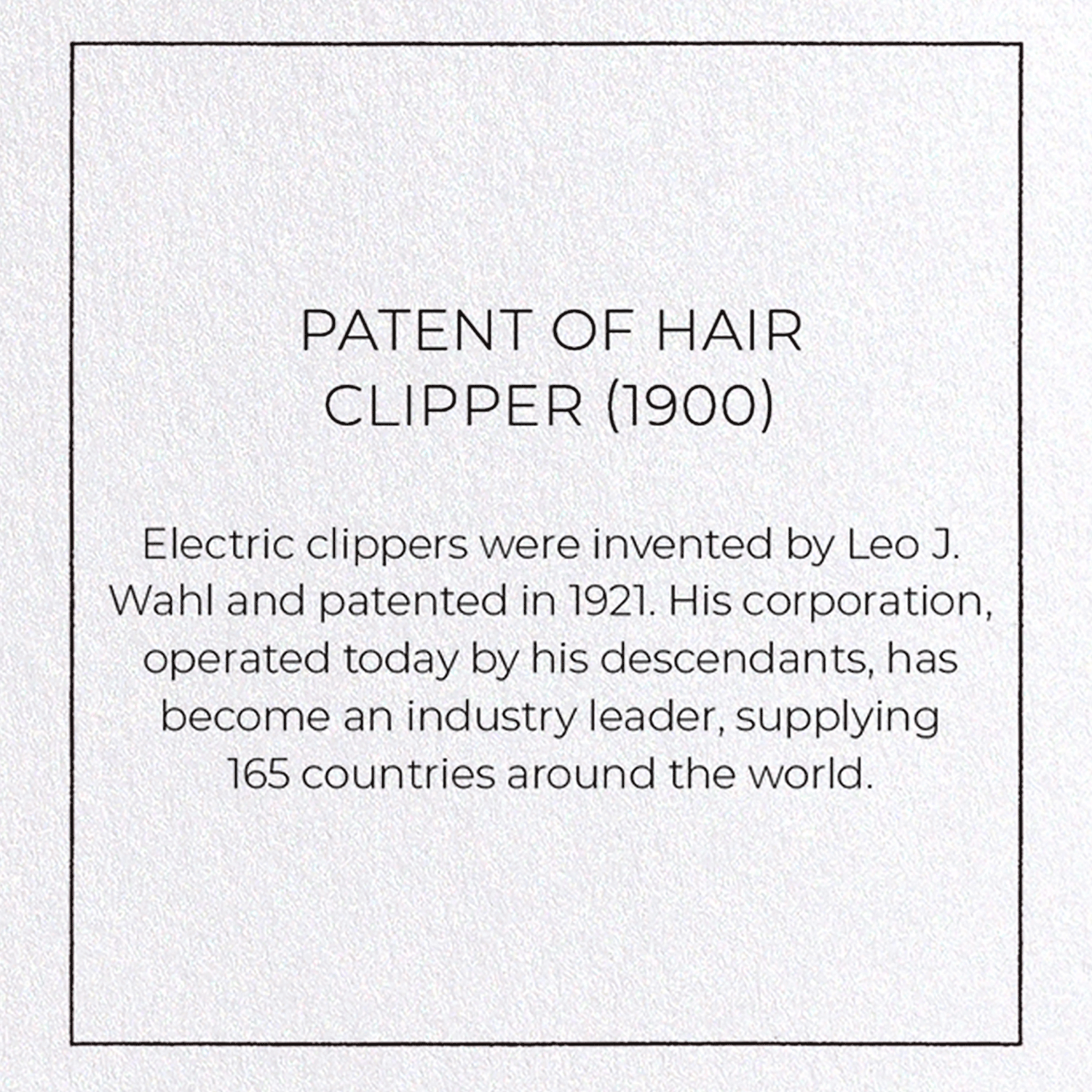 PATENT OF HAIR CLIPPER (1900)