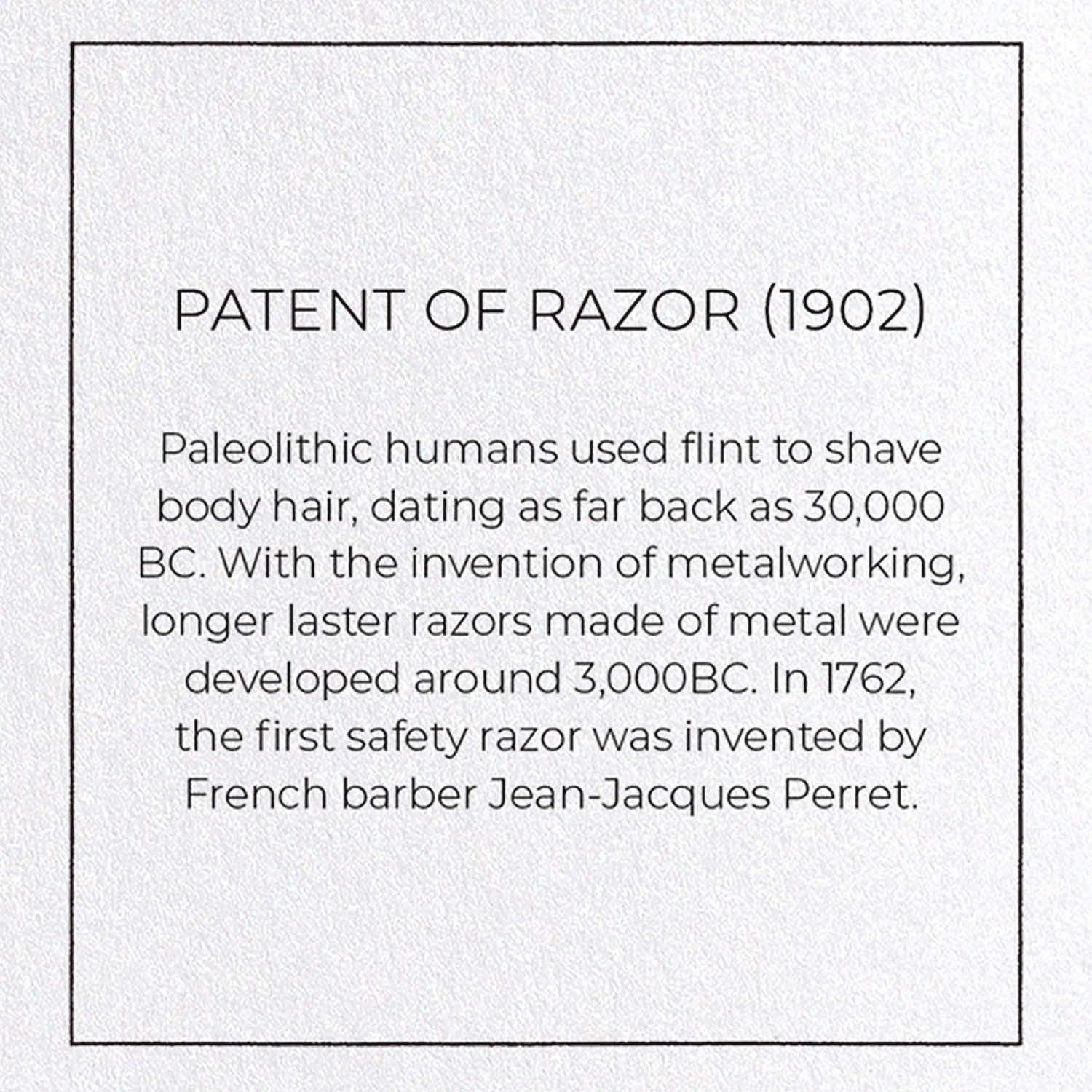 PATENT OF RAZOR (1902)