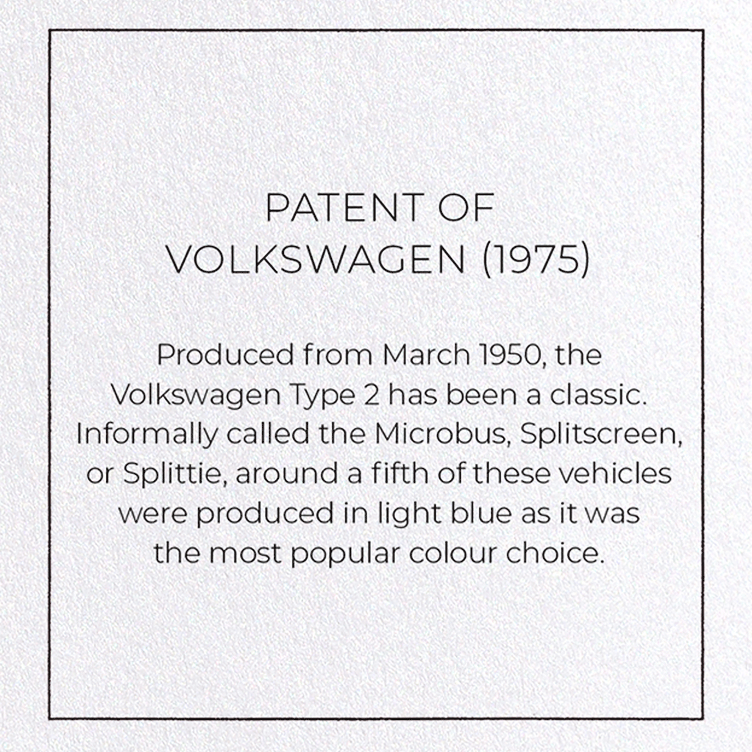 PATENT OF VOLKSWAGEN (1975)