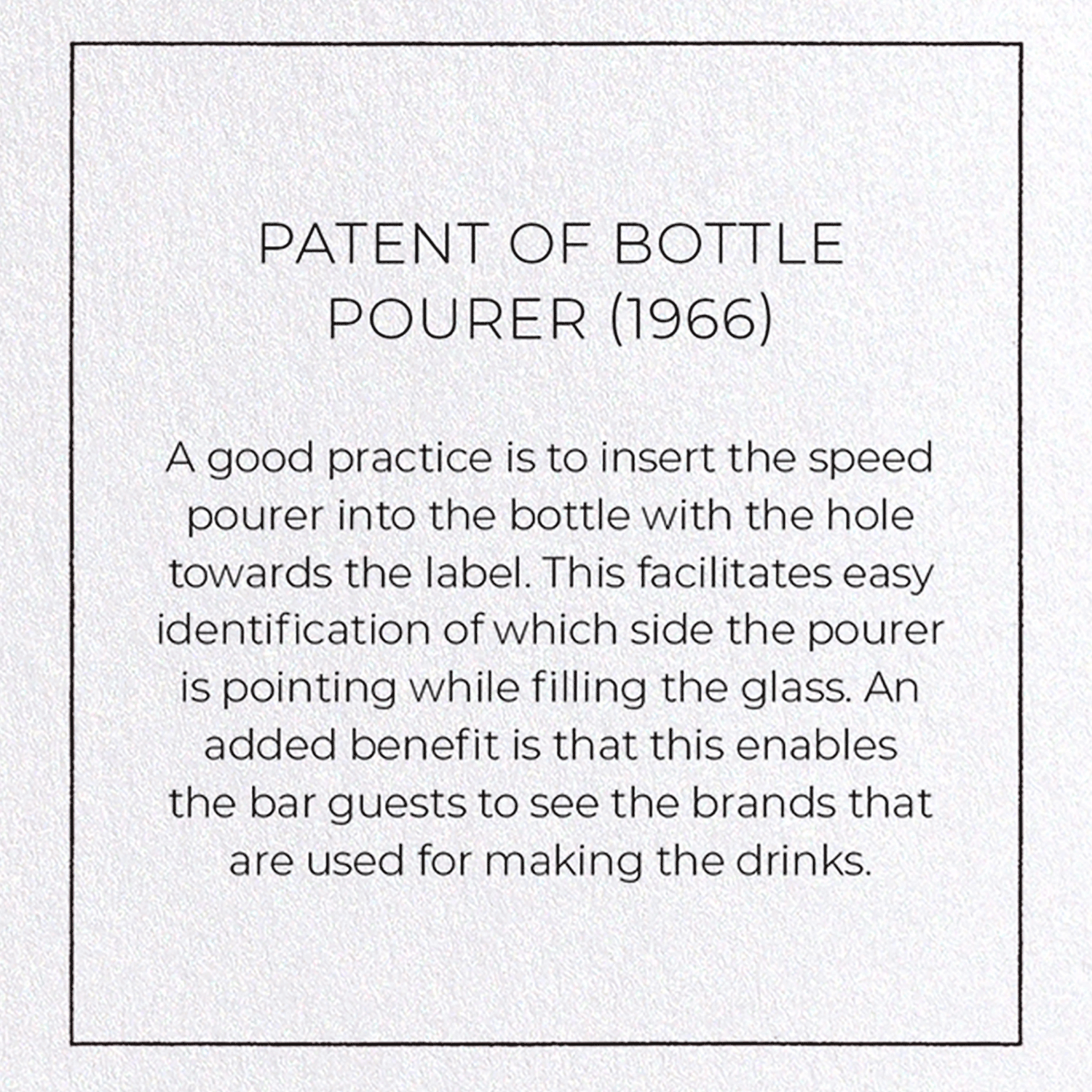PATENT OF BOTTLE POURER (1966)