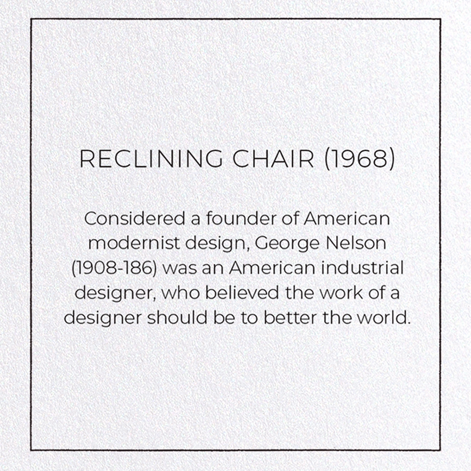 RECLINING CHAIR (1968)