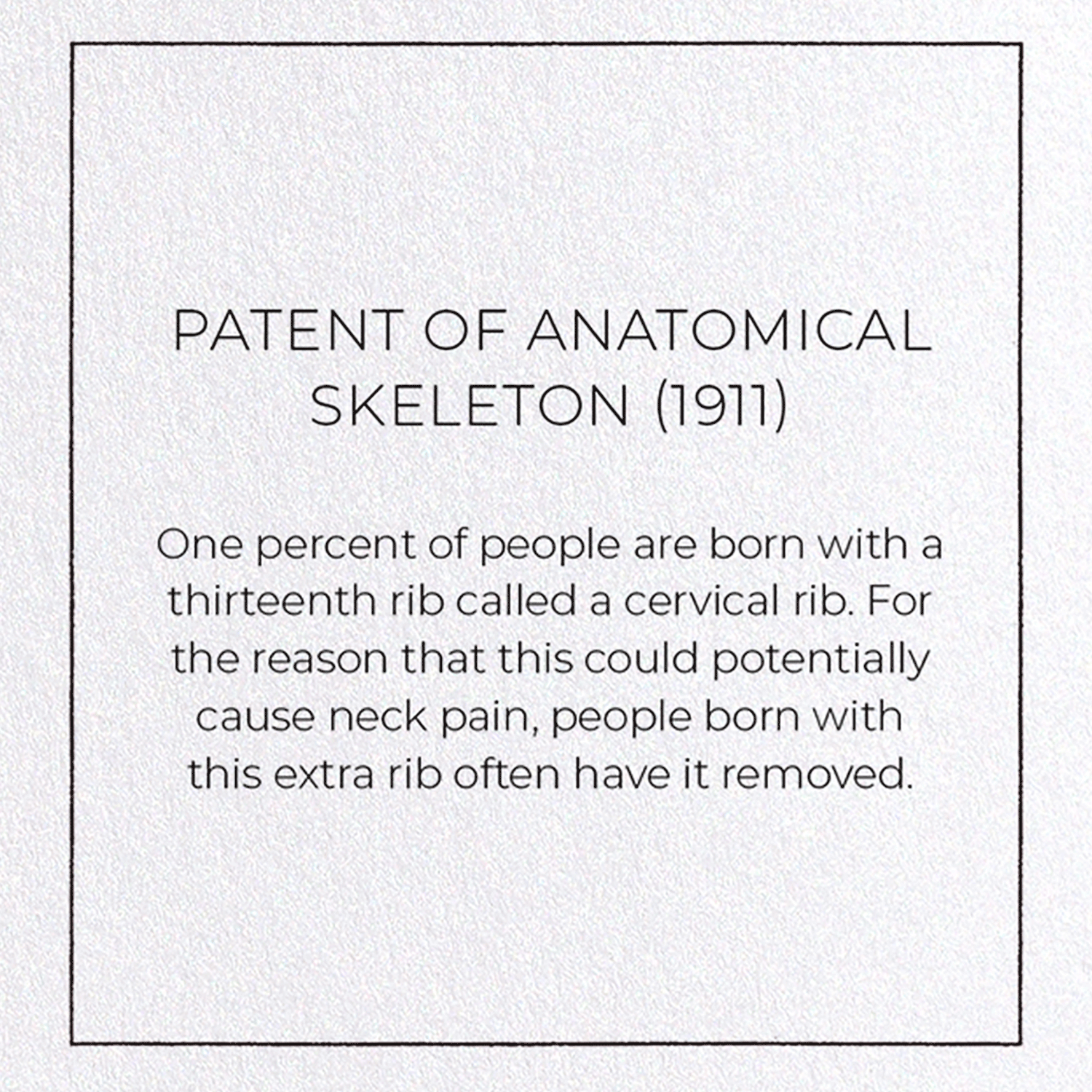 PATENT OF ANATOMICAL SKELETON (1911)