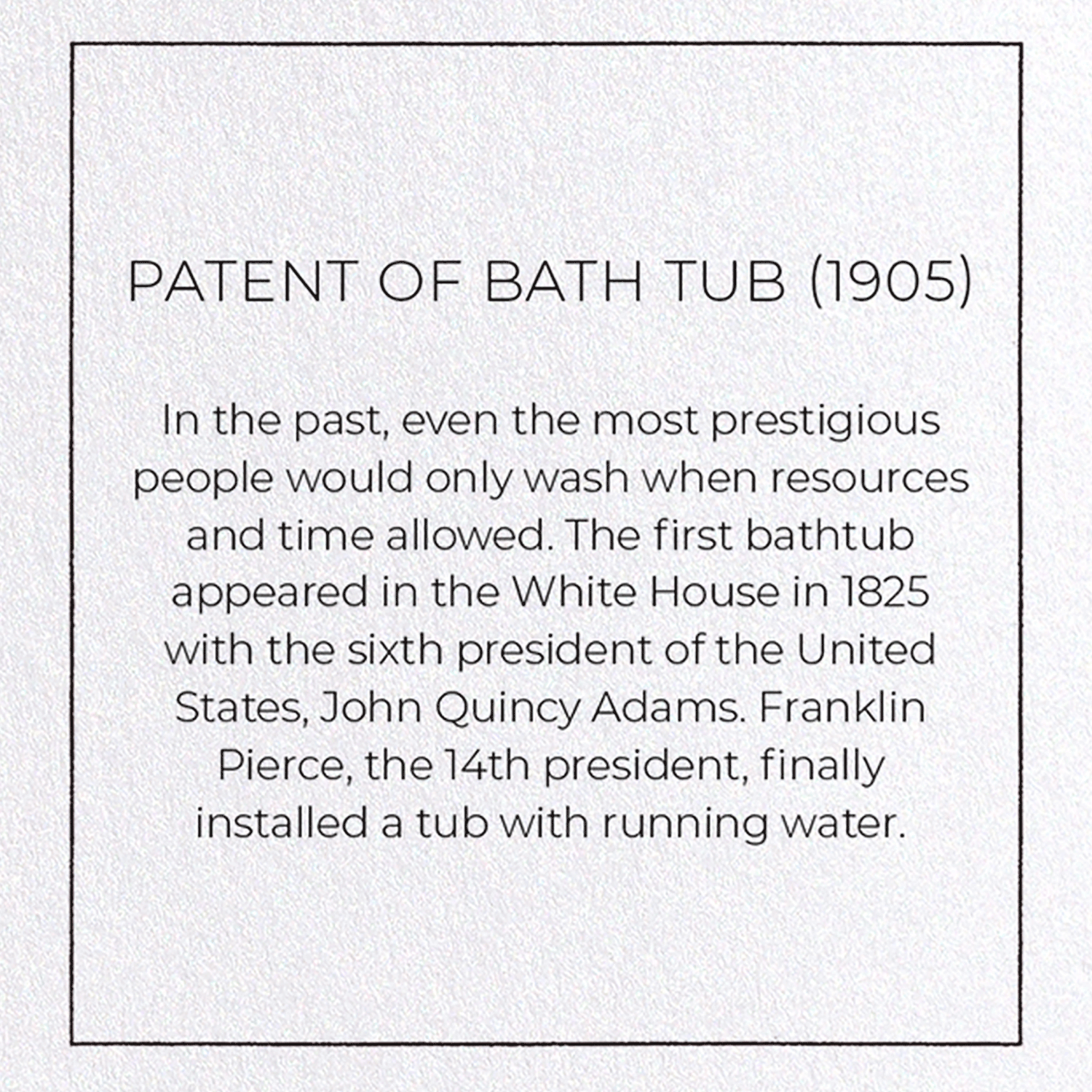 PATENT OF BATH TUB (1905)