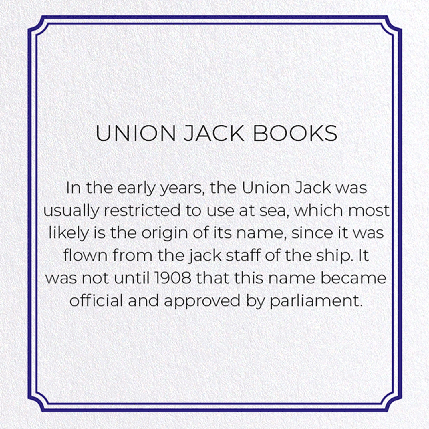 UNION JACK BOOKS