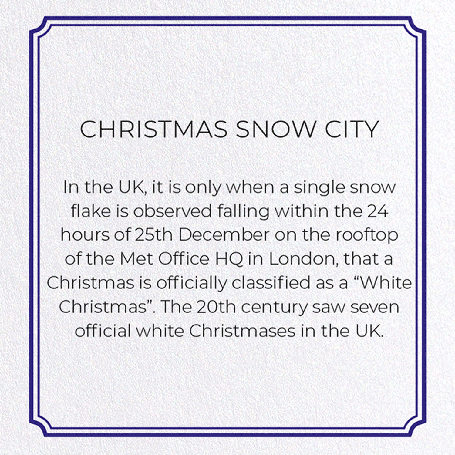 CHRISTMAS SNOW CITY