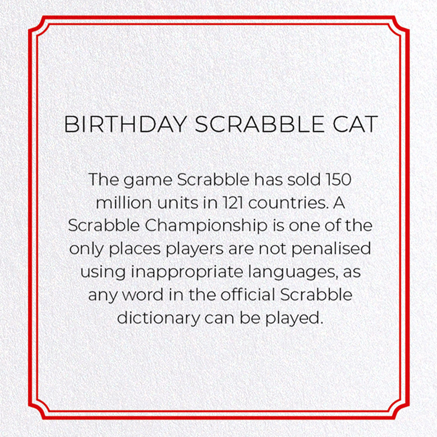 BIRTHDAY SCRABBLE CAT