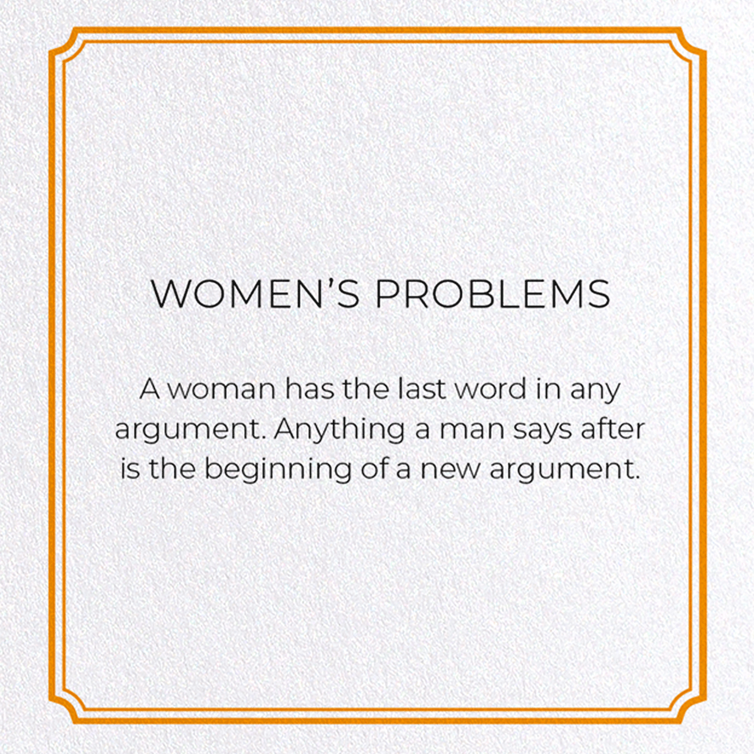 WOMEN'S PROBLEMS