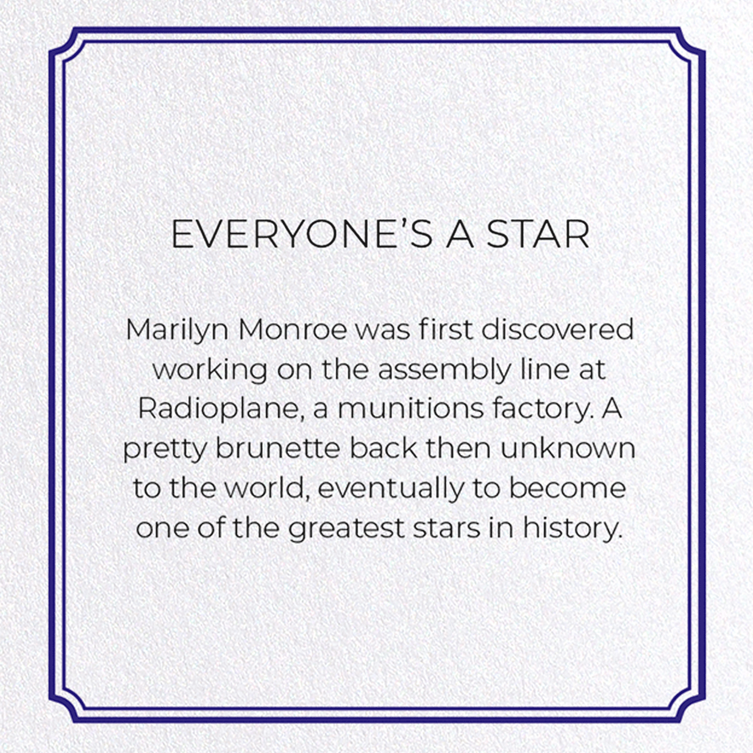 EVERYONE’S A STAR