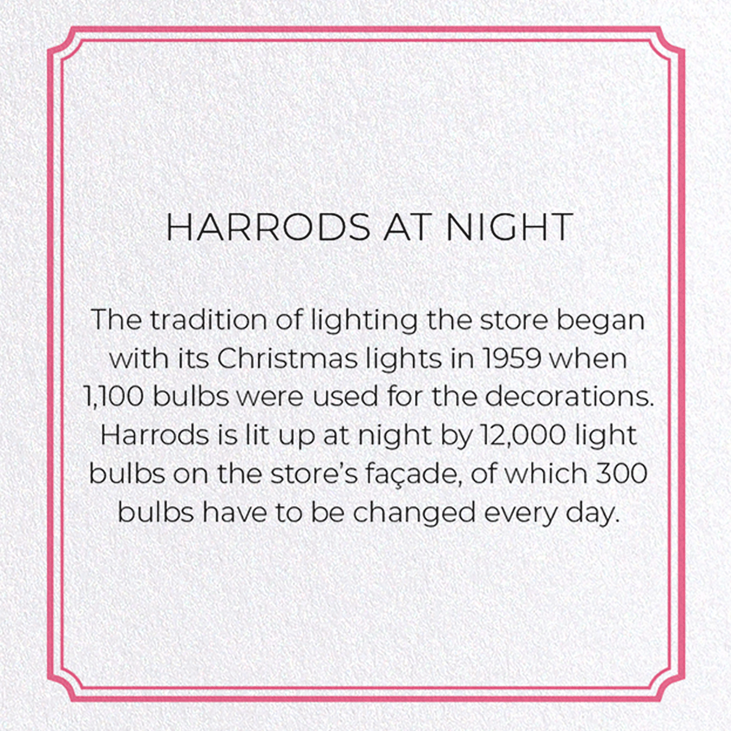 HARRODS AT NIGHT