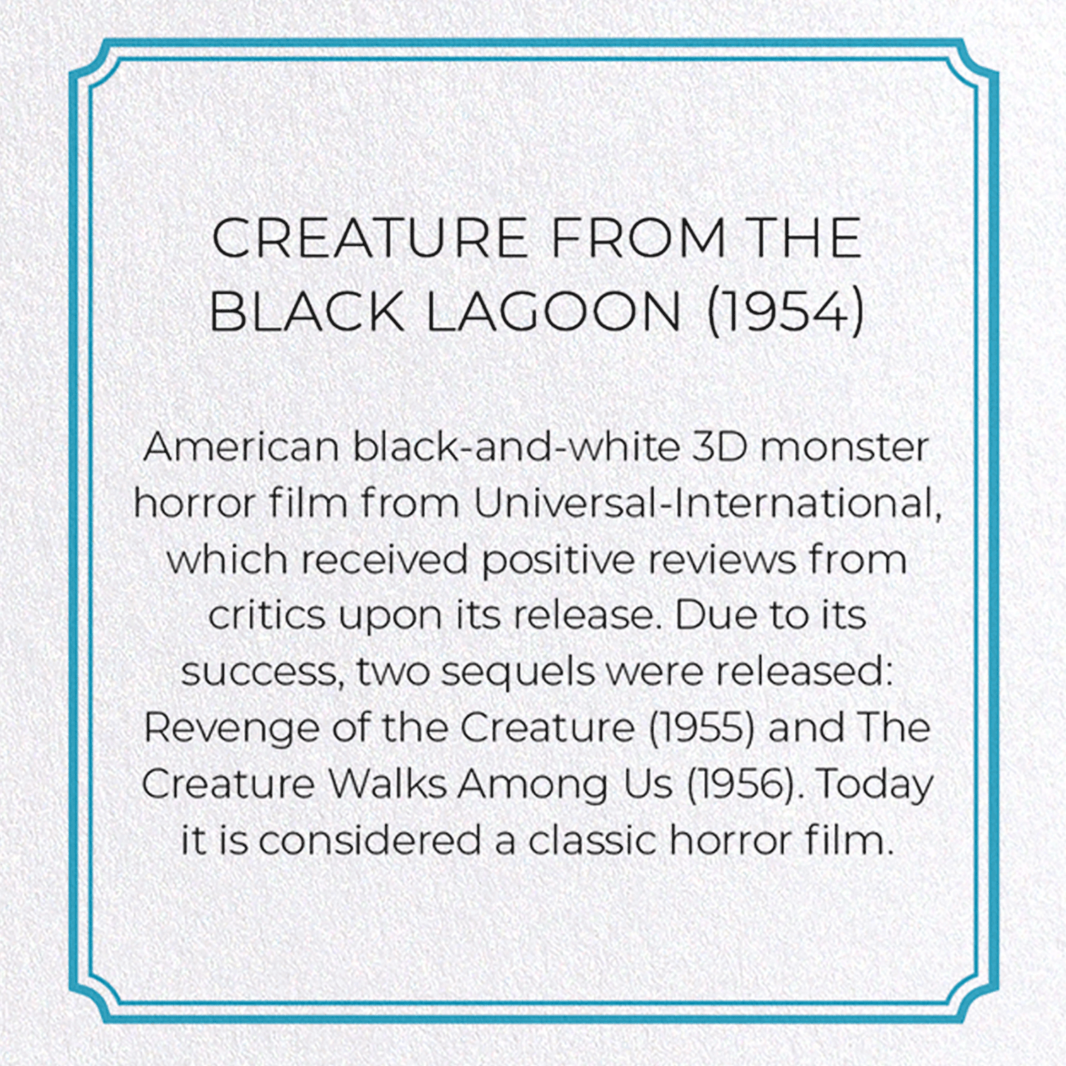 CREATURE FROM THE BLACK LAGOON (1954)