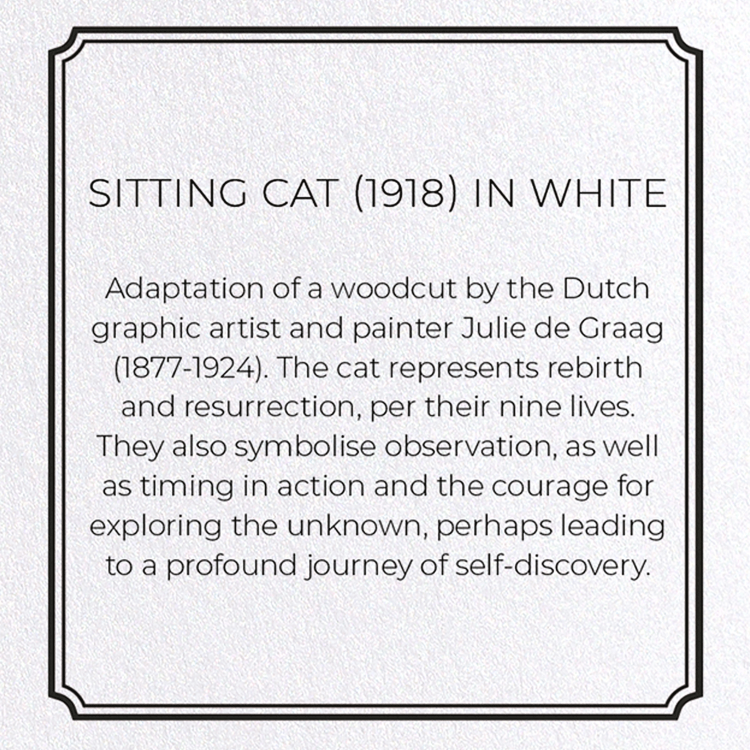SITTING CAT (1918) IN WHITE
