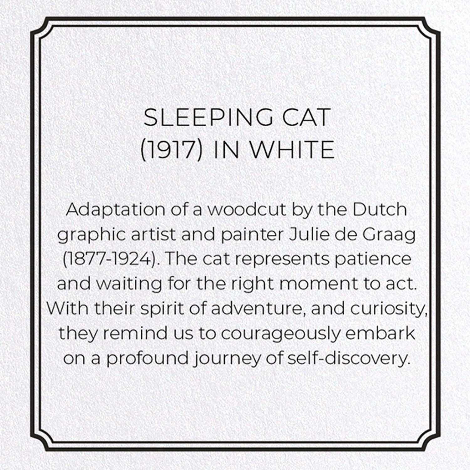 SLEEPING CAT (1917) IN WHITE