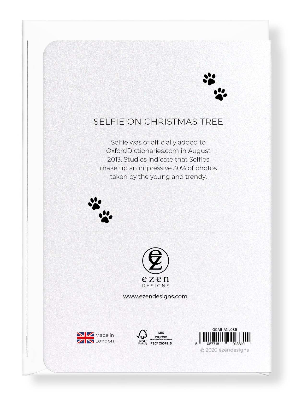 Ezen Designs - Selfie on christmas tree - Greeting Card - Back