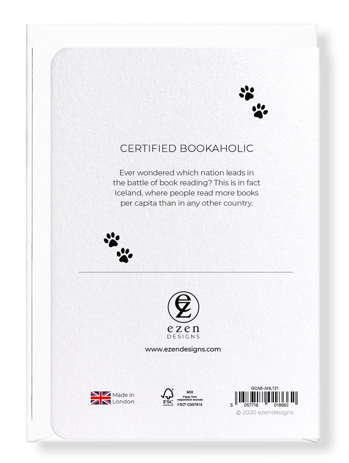 Ezen Designs - Certified bookaholic - Greeting Card - Back
