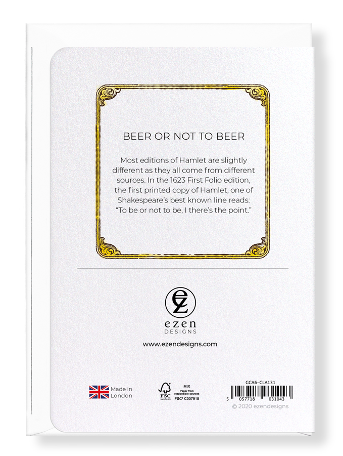Ezen Designs - Beer or not to beer - Greeting Card - Back