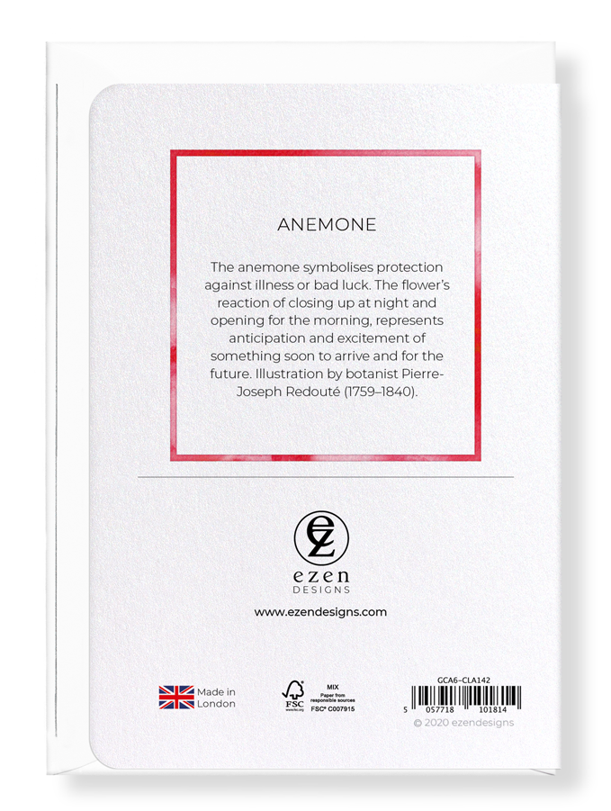 Ezen Designs - Anemone - Greeting Card - Back
