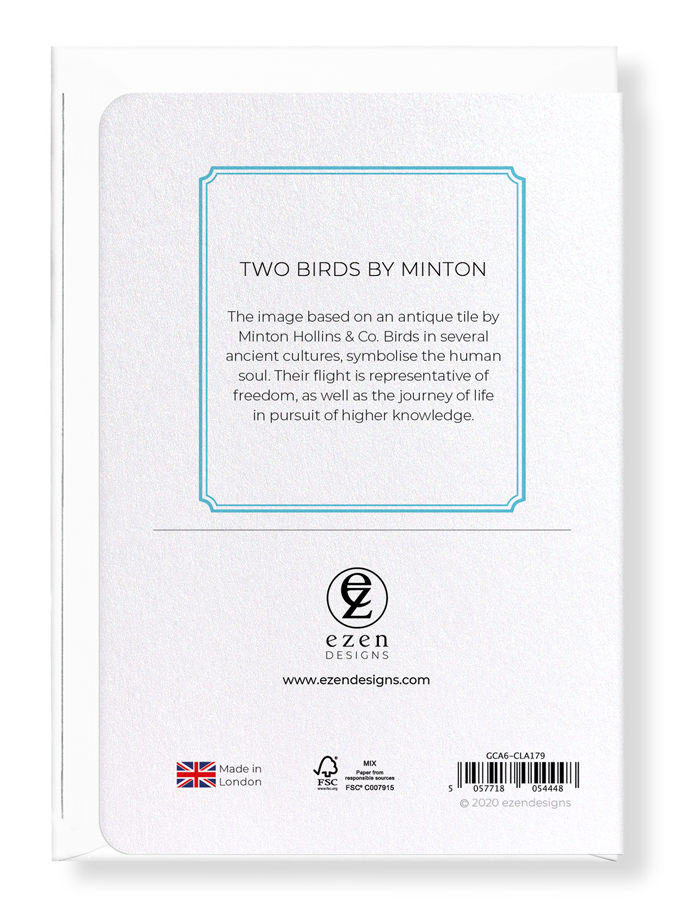 Ezen Designs - Two birds by minton - Greeting Card - Back