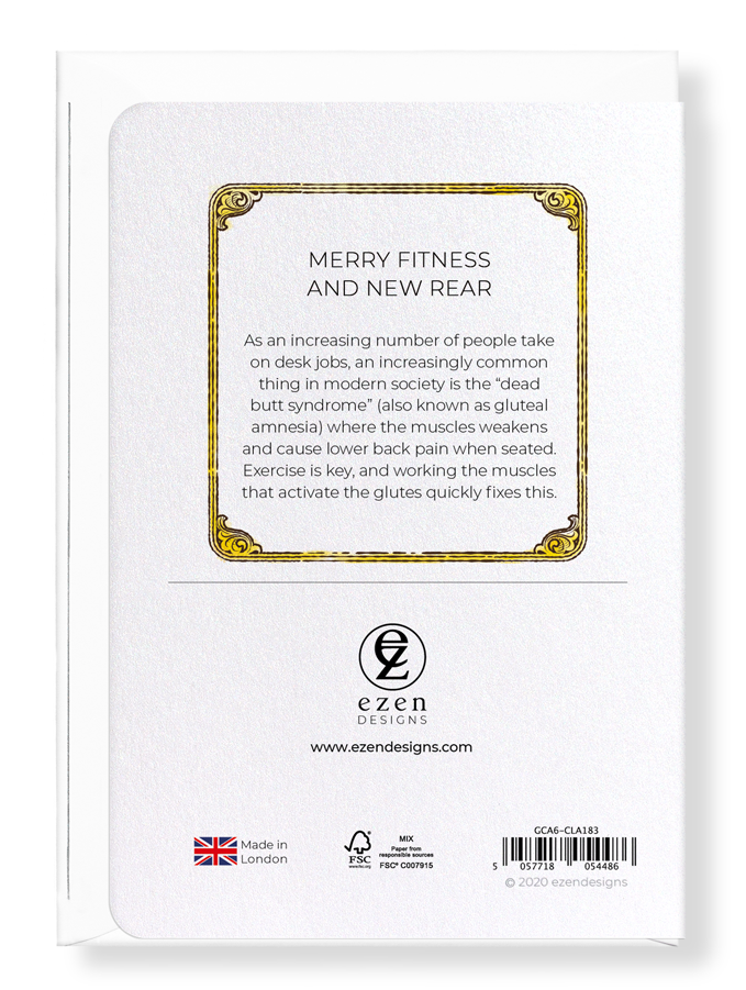 Ezen Designs - Merry fitness and new rear - Greeting Card - Back