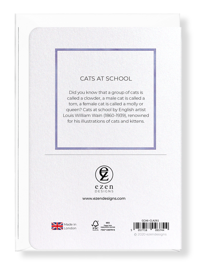 Ezen Designs - Cats at school - Greeting Card - Back