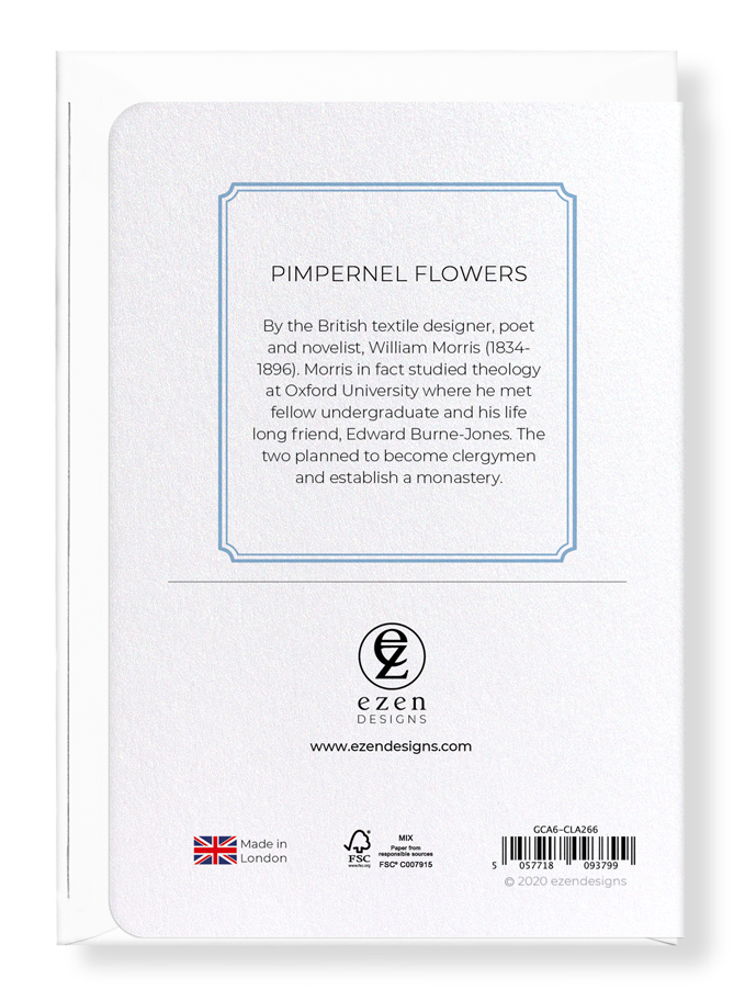 Ezen Designs - Pimpernel flowers - Greeting Card - Back