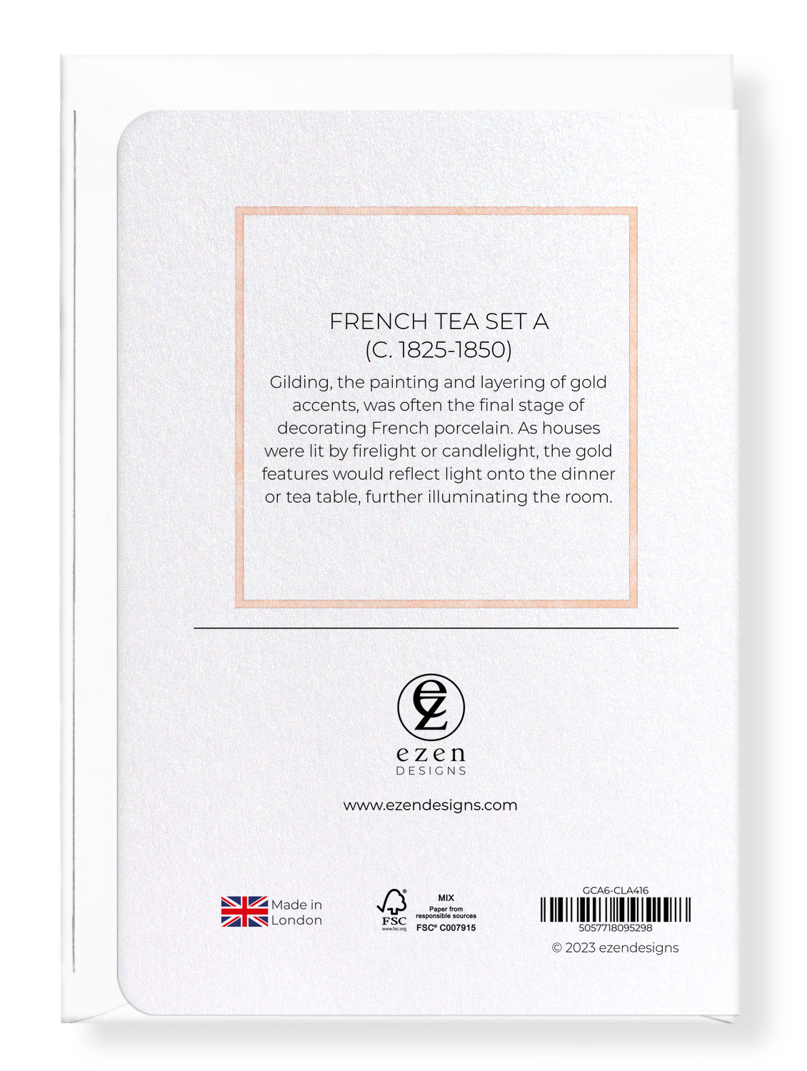 Ezen Designs - French Tea Set A (c. 1825-1850) - Greeting Card - Back