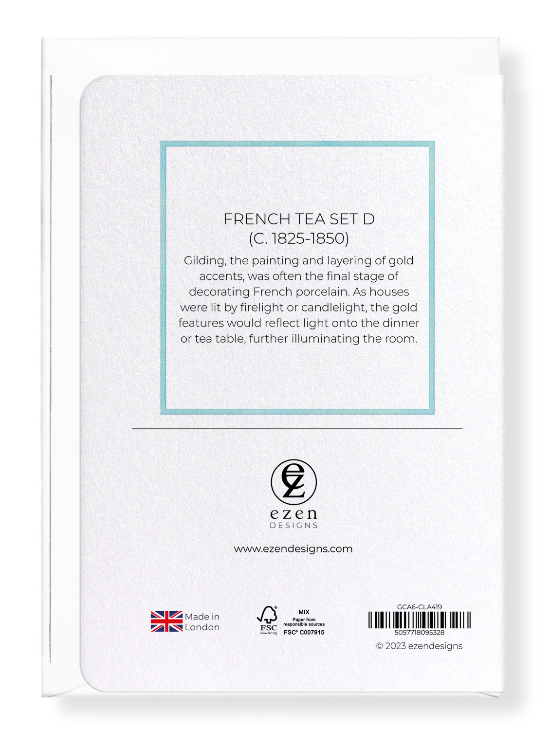 Ezen Designs - French Tea Set D (c. 1825-1850) - Greeting Card - Back