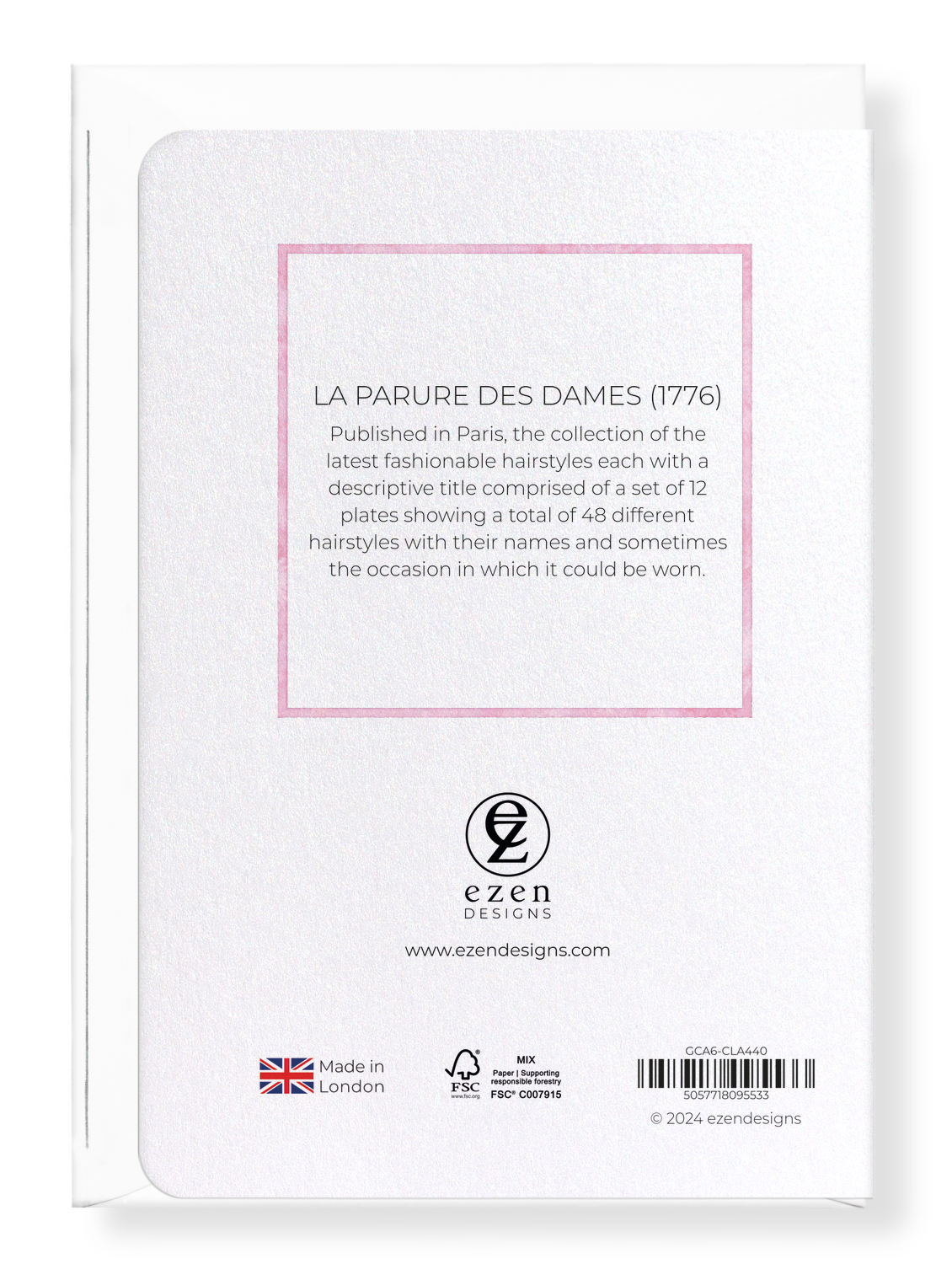 Ezen Designs - La Parure des Dames (1776) - Greeting Card - Back