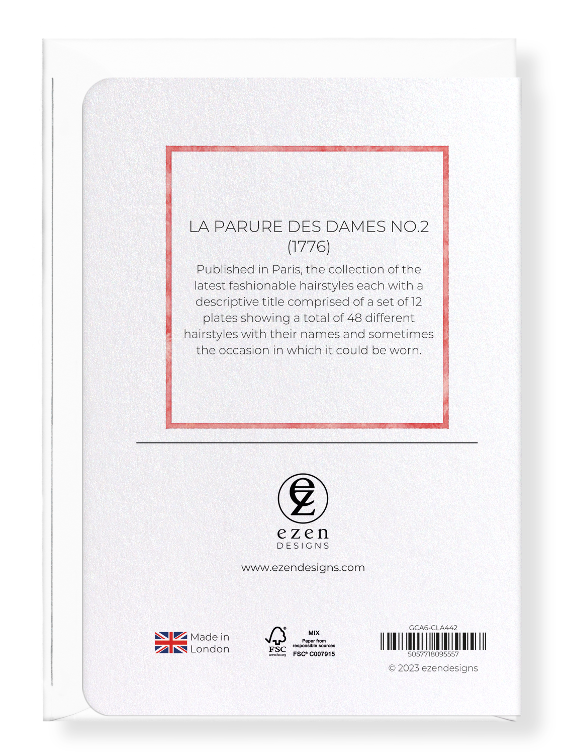 Ezen Designs - LA PARURE DES DAMES NO.2 (1776) - Greeting Card - Back