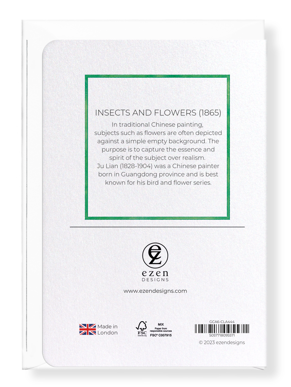 Ezen Designs - Insects and Flowers (1865) - Greeting Card - Back