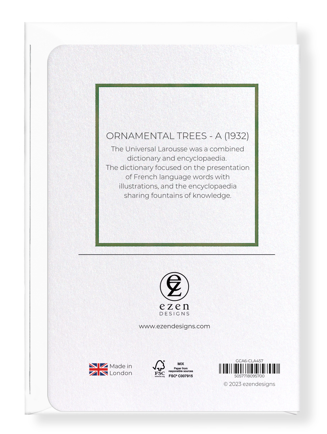 Ezen Designs - Ornamental Trees - A (1932) - Greeting Card - Back