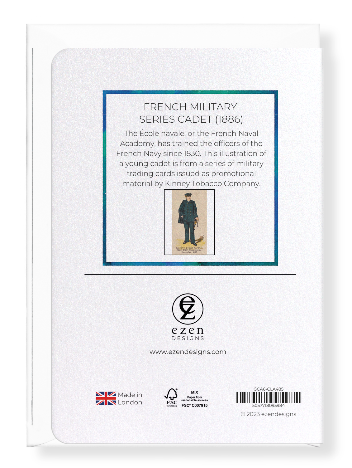 Ezen Designs - French Military Series Cadet (1886) - Greeting Card - Back