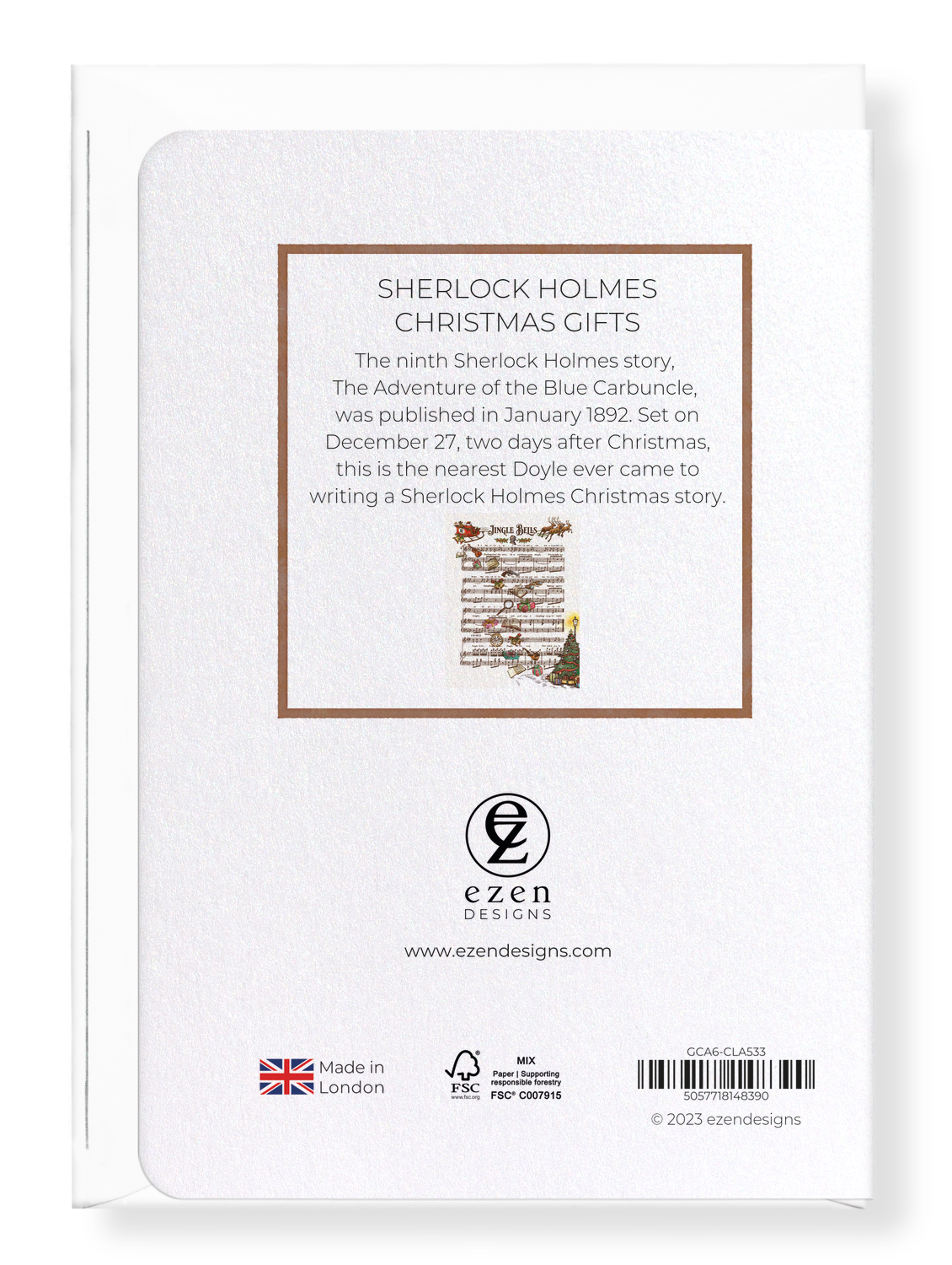 Ezen Designs - Sherlock Holmes Christmas Gifts - Greeting Card - Back