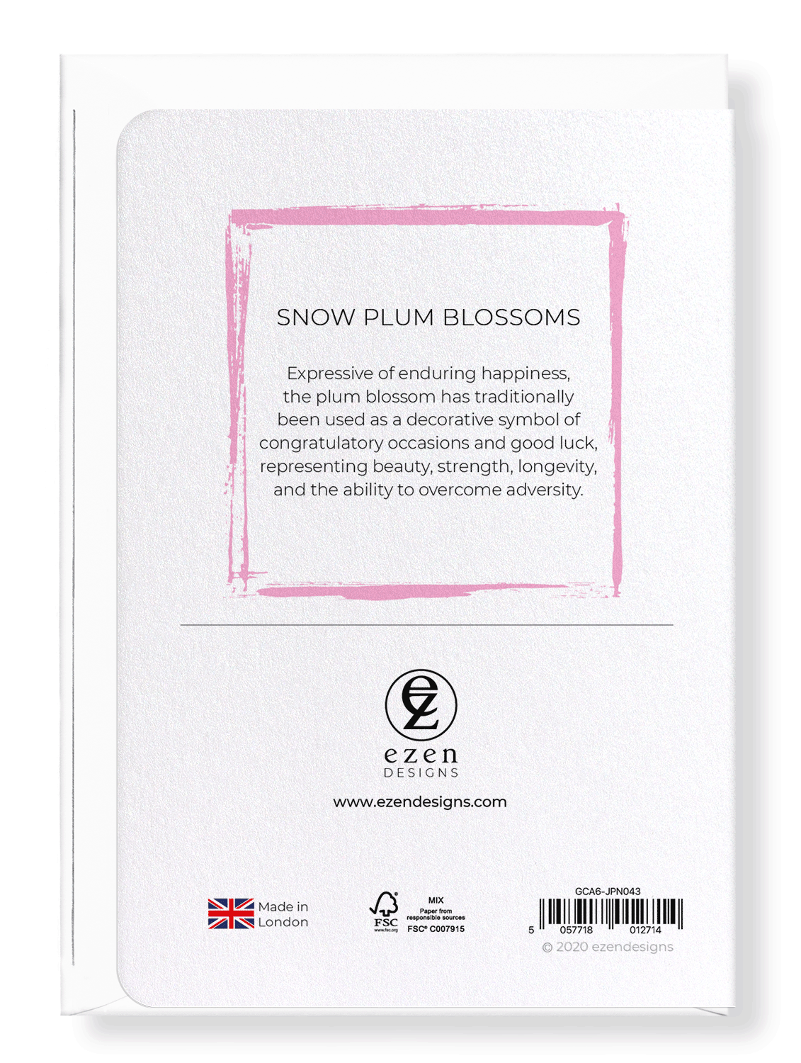 Ezen Designs - Snow plum blossoms - Greeting Card - Back