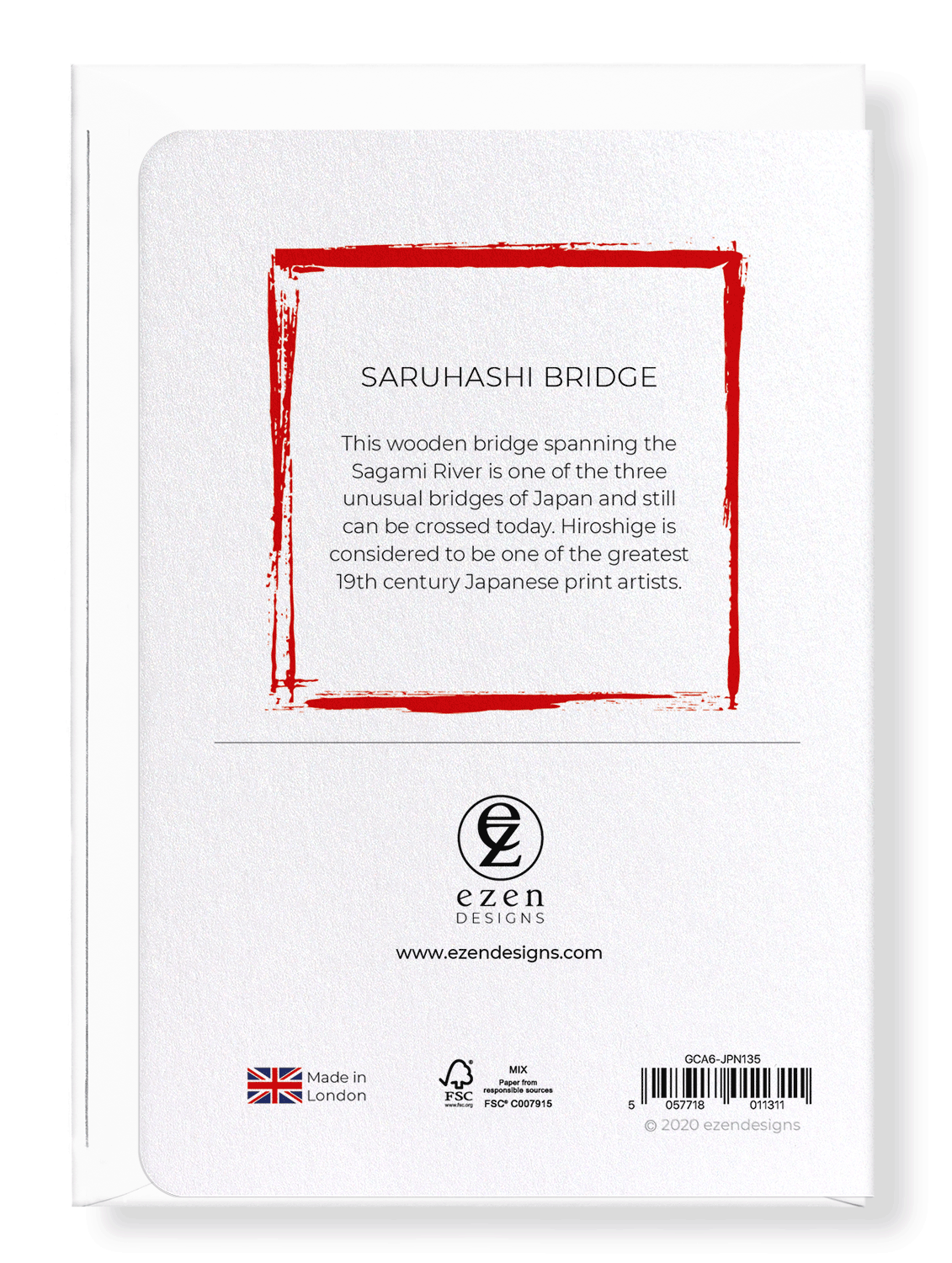 Ezen Designs - Saruhashi bridge - Greeting Card - Back