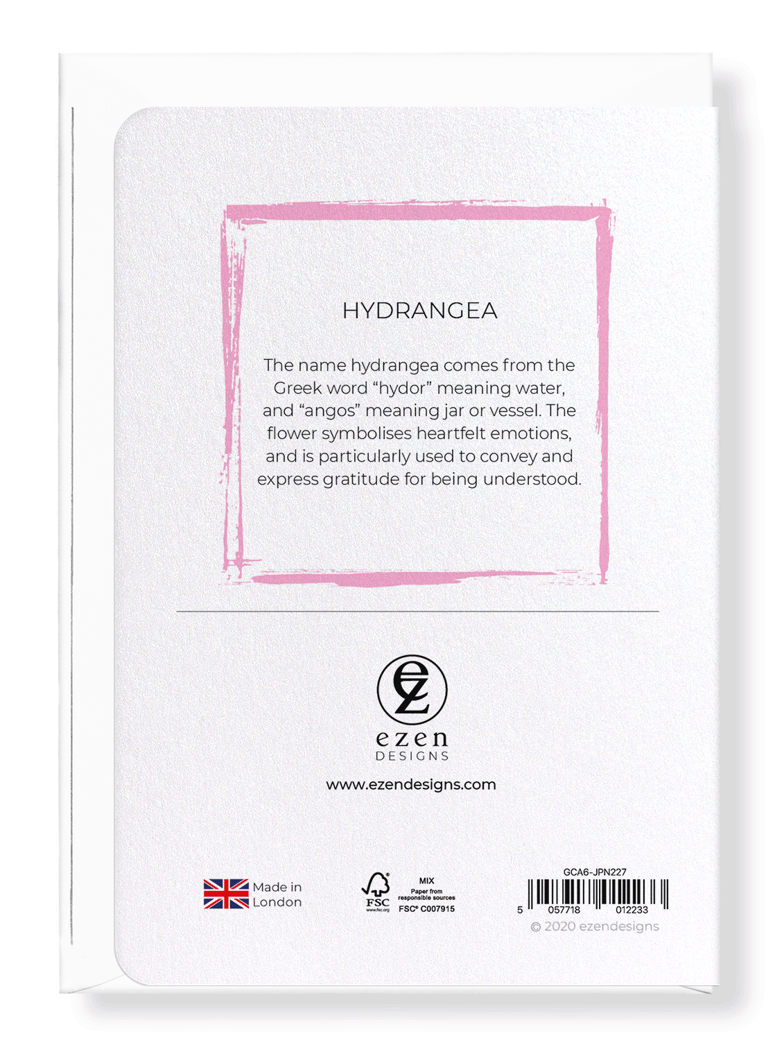 Ezen Designs - Hydrangea - Greeting Card - Back