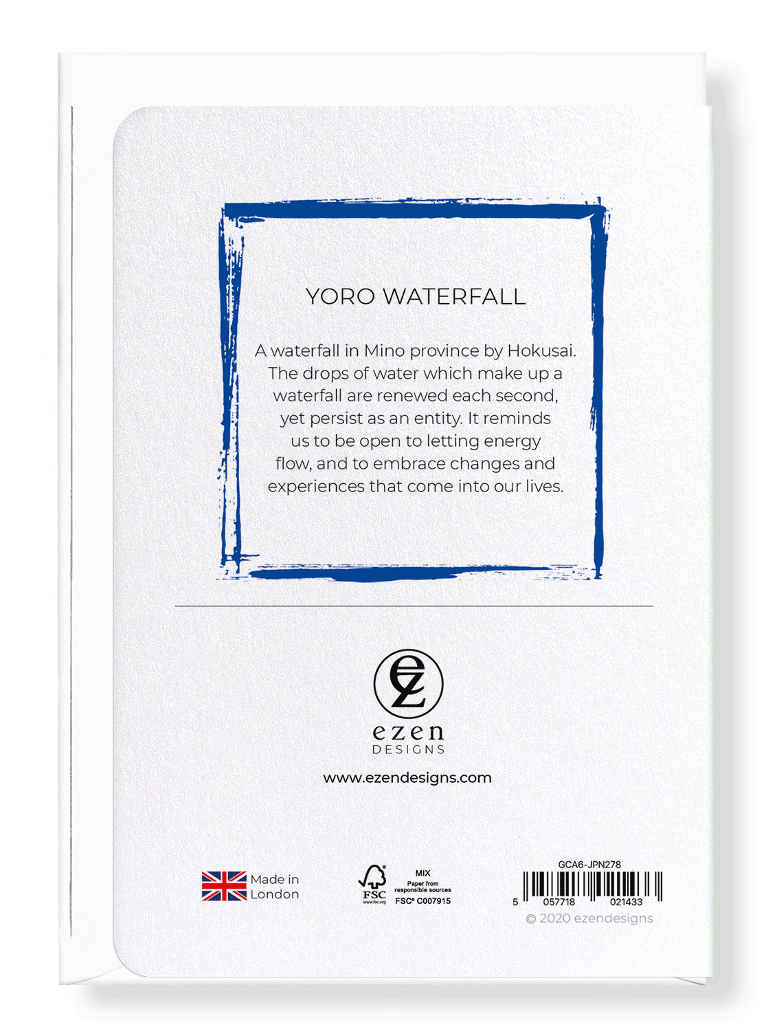 Ezen Designs - Yoro waterfall - Greeting Card - Back