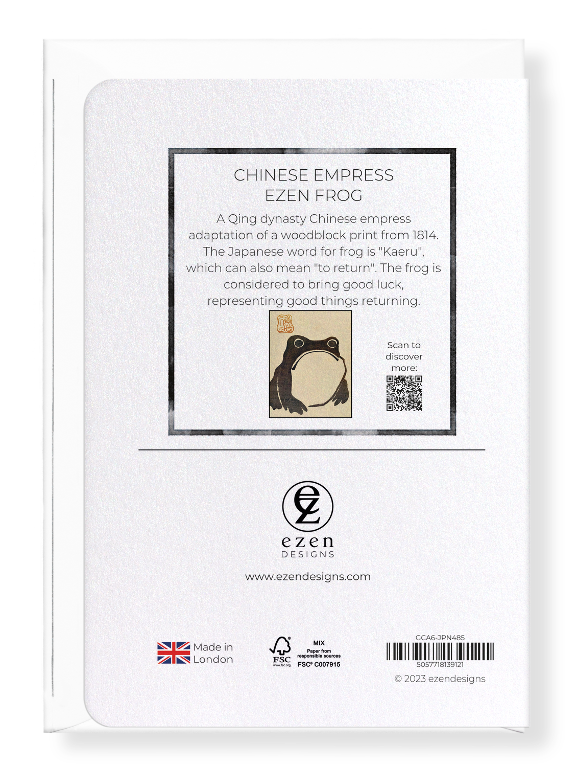Ezen Designs - CHINESE EMPRESS EZEN FROG - Greeting Card - Back