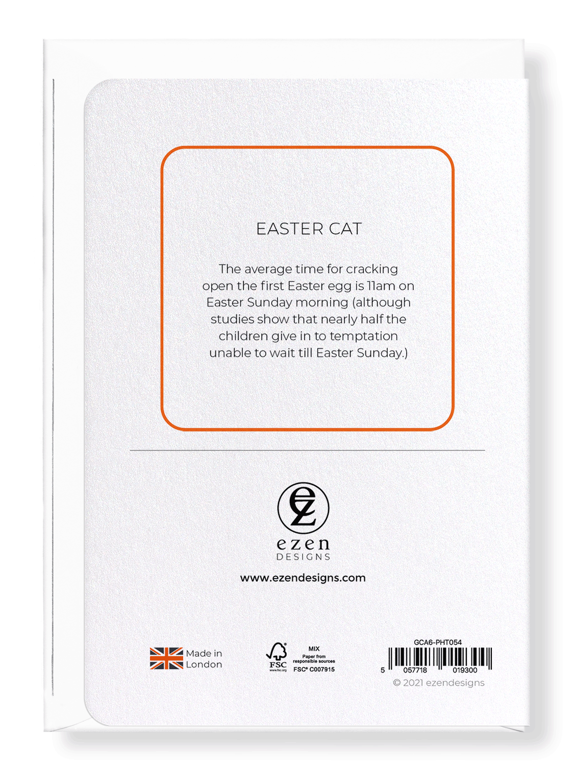 Ezen Designs - Easter cat - Greeting Card - Back