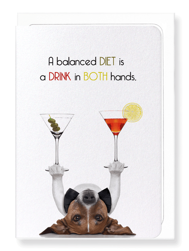 Ezen Designs - Drink in both hands - Greeting Card - Front