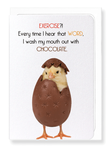 Ezen Designs - Exercise and chocolate - Greeting Card - Front